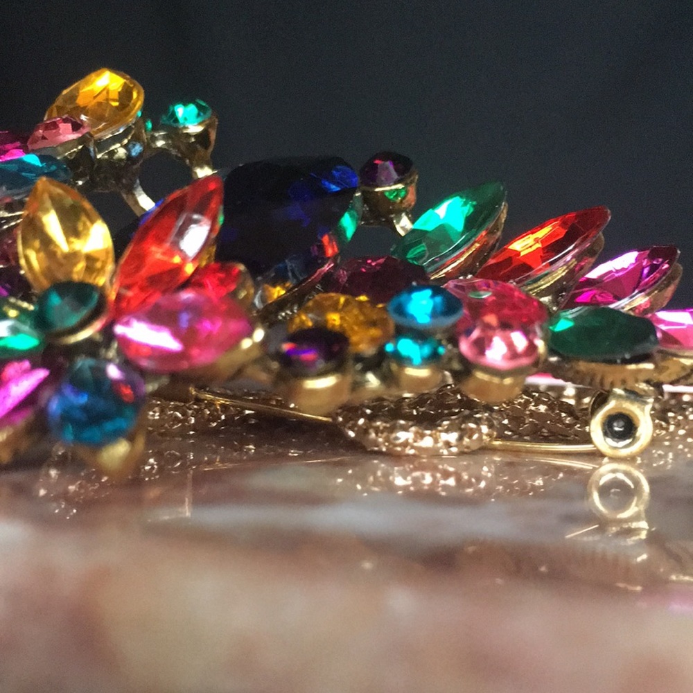 Multi-Color Crystal Flower Necklace - Picture 11 of 14